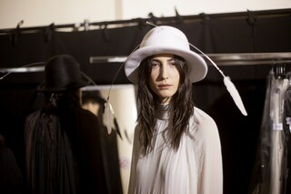 Ann Demeulemeester ダブルジャケット AW13〜14 アンドゥムルメステールANN DEMEULEMEESTER レーヨンウール切替