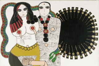 Dorothy IannoneIBeginToFeelFree1970acrylic on line