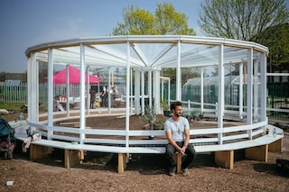 Artist Mohamed Bourouissa in Resilience Garden, Ap