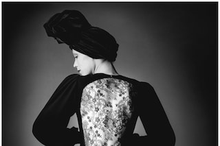 Marina Schiano wearing Yves Saint Laurent evening dress 