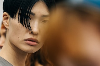 Eckhaus Latta AW22, model in sheer slip