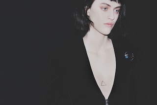 Thomas Tait AW15 backstage, Dazed, Womenswear, goth, v neck