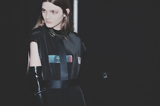 Thomas Tait AW15 backstage, Dazed, Womenswear, pleats belt