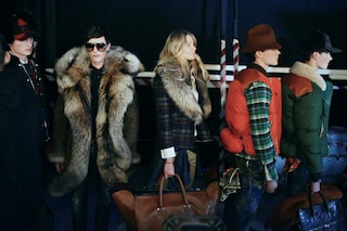 Backstage Dsquared2 menswear cap pink fur aw15 milan