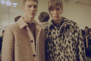 MSGM AW15 teddy + leopard print coats, Mens, Dazed backstage