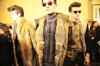 Roberto Cavalli AW15 menswear fur turtleneck sunglasses