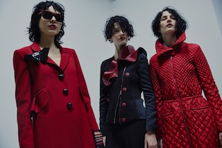 Emporio Armani AW15 Womenswear Dazed backstage goth red