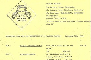 Factory Records, The Factory newsletter