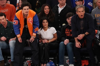 Timoth&#233;e Chalamet and Kylie Jenner at the Knicks game