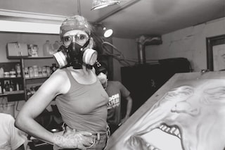 Judy Chicago working at Shidoni Foundation