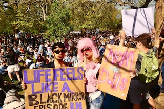 People at the protest