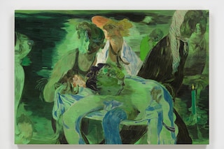 Salman Toor, Fag Puddle with Carriers (2026), O