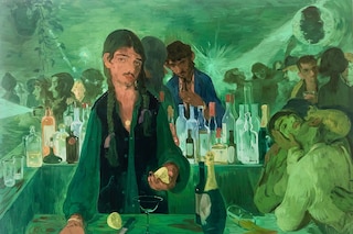 Salman Toor, The Bar on East 13th (2019), Oil o