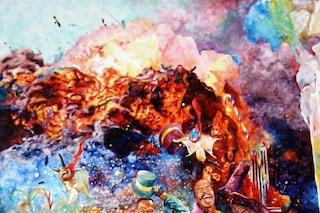 "Multiple Peaks" 2009 Watercolor on Canvas