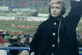 Grimes Oblivion headphones gif