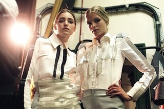 Backstage at the CSM BA 2009 show. Photograph by K