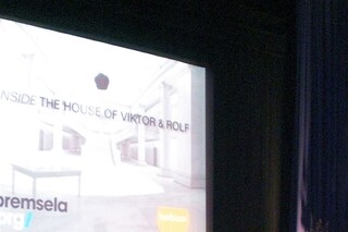 Viktor &amp; Rolf on stage with Penny Martin