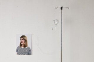 Untitled (Enlarged Passport Photograph, I.V. Drip 