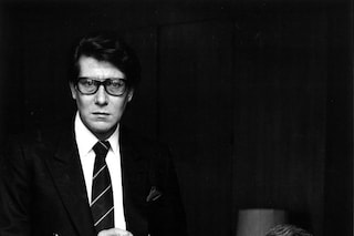 Yves Saint Laurent (L) and Pierre Berg&#233; (R), 1983.