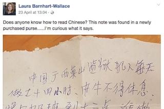 note from Chinese prisoner