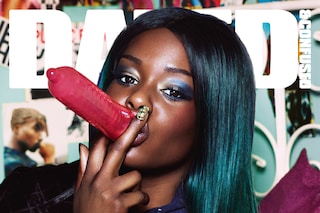 AZEALIA BANKS wears jacket by Balmain; hoodie from