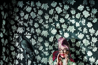 Clothing by Comme des Garçons AW12; headpiece by D