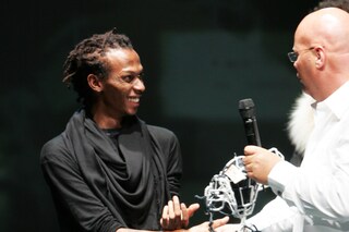 Eric LeBon was called on stage, slightly confused,