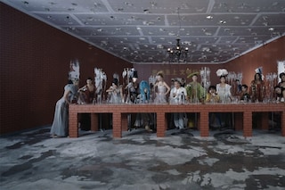 Thirteen People wearing Dior in a &#39;Last Supper&#39; se