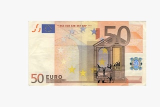 Greek artist Stefanos defaces EU euro banknotes