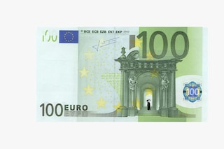 Greek artist Stefanos defaces EU euro banknotes