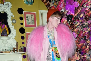Edward Maler, student wears faux-fur shrug by SIST