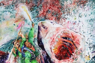 "Rough Riders" 2009 Watercolor on Canvas