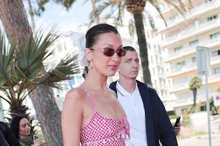Bella Hadid Cannes Michael &amp; Hushi Keffiyeh dress