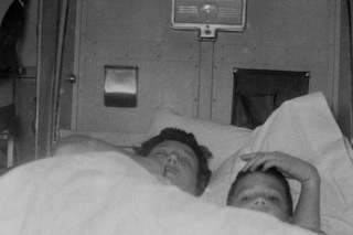 Bergman's mother and brother, taken inside a Pullm