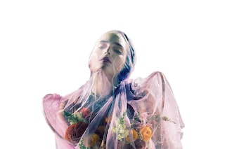 Tulle veil and jacquard dress by Vivienne Westwood