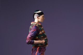 MAGDA wears gilet by RALPH LAUREN DENIM; jacket by