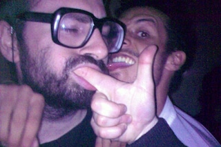Beth gives me the finger while Nez licks me out