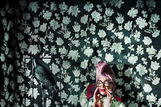 Clothing by Comme des Gar&#231;ons AW12; headpiece by D