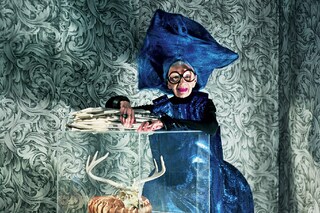 Clothing by Comme des Gar&#231;ons AW12; headpiece by D