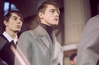 Krisvanassche AW15 Mens Black Turtleneck Grey Coat 