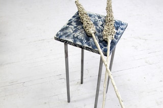 Lucy Whitford, He’s at work (flowers on the table)