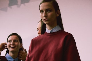 Backstage at Jil Sander SS15
