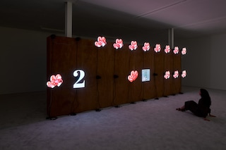 Jordan Wolfson’s ARTISTS FRIENDS RACISTS