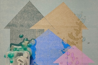 Living (X), Canvas, Chinese paper, Acrylic, Wax, 1