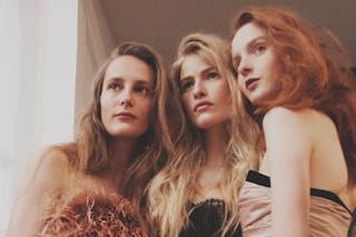 Topshop Unique AW15 Womenswear Dazed backstage feather dress
