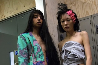 Backstage at the AW20 Central Saint Martins MA fashion show