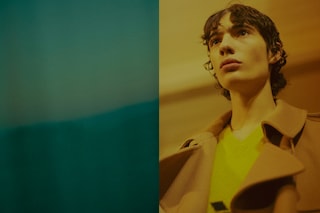 Raf Simons AW15 Mens Yellow V-neck Coat Lapels