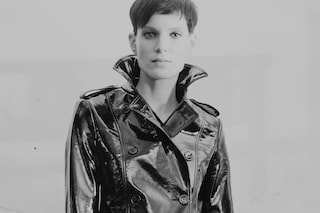 Philipp Plein AW15 backstage Womenswear vinyl latex trench