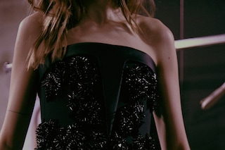 Dice Kayek Haute Couture SS15 Black Strapless Beaded Dress