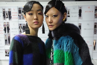 Backstage at Emporio Armani AW16